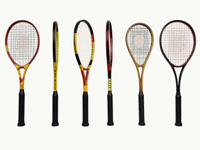 A collection of different tennis rackets showcasing various sizes, weights, and designs.