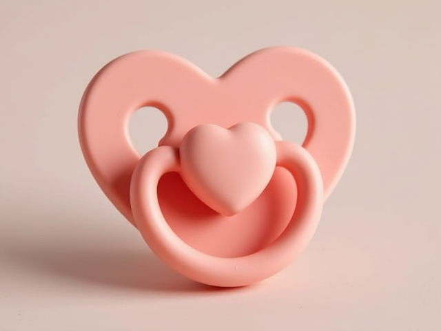 Double Heart pacifier with a soft silicone texture and curved design for baby's mouth