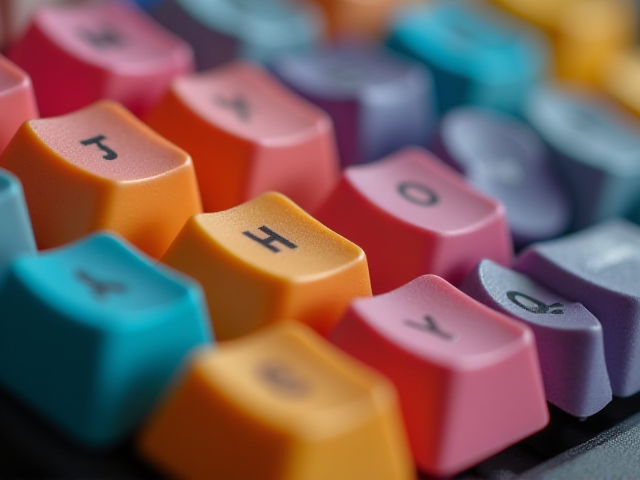 a variety of colorful keycaps for mechanical keyboards