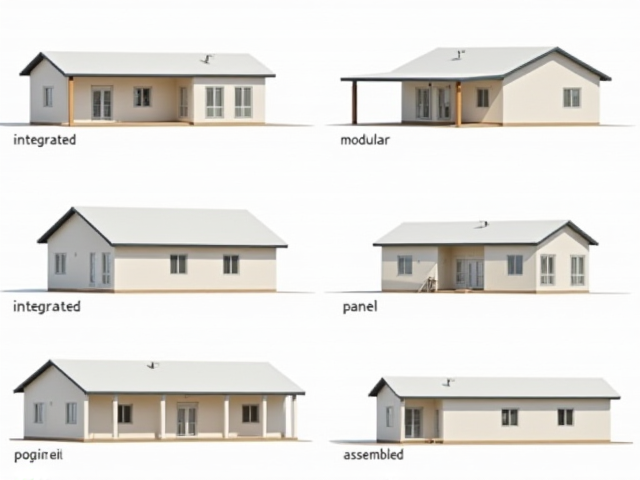 Various types of modular houses showing integrated, modular, panel, and assembled styles